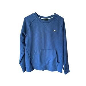 Nike Crewneck Pullover Sweatshirt Navy Blue Men's Size M Pocket 928465-410